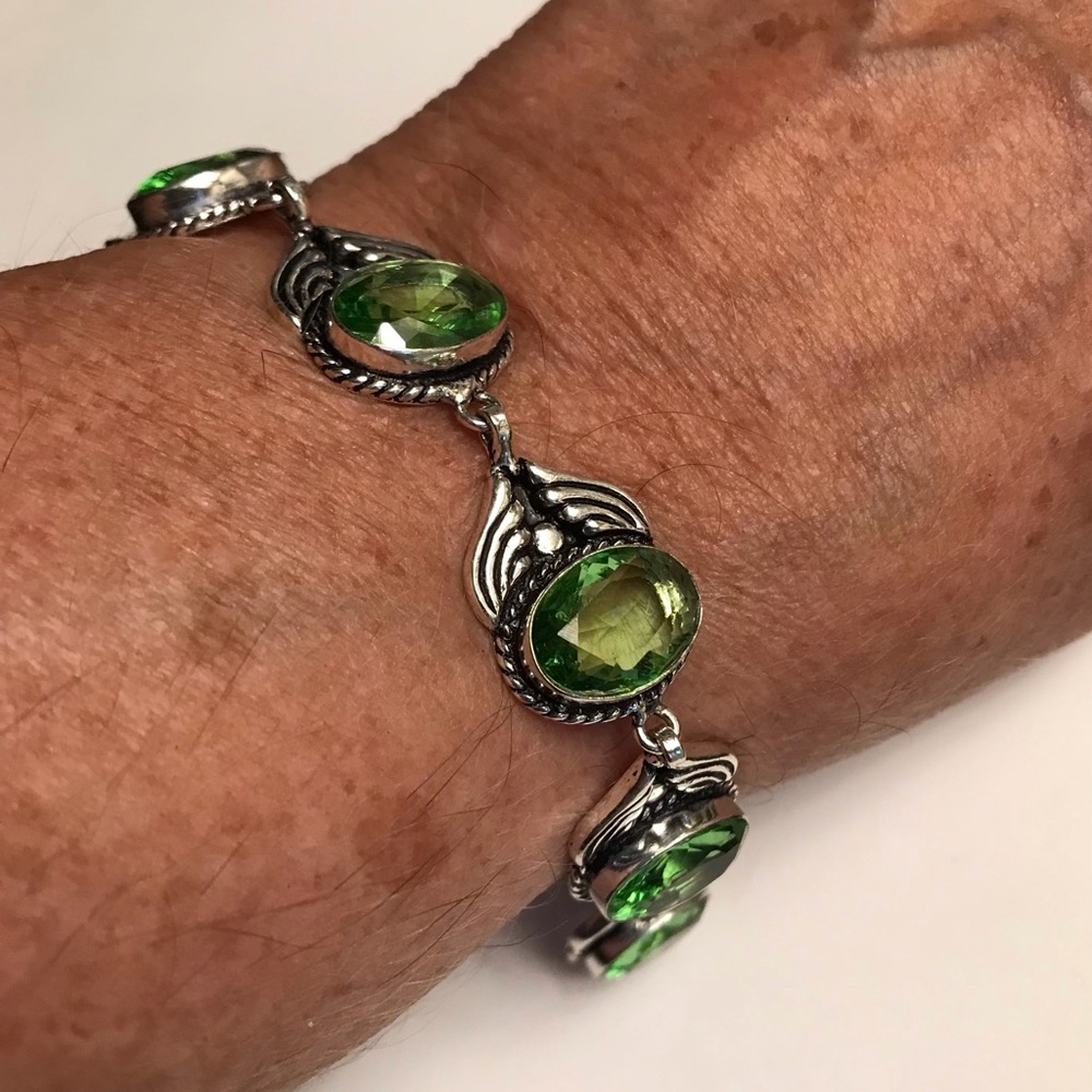 Peridot 925 Sterling Silver Bracelet